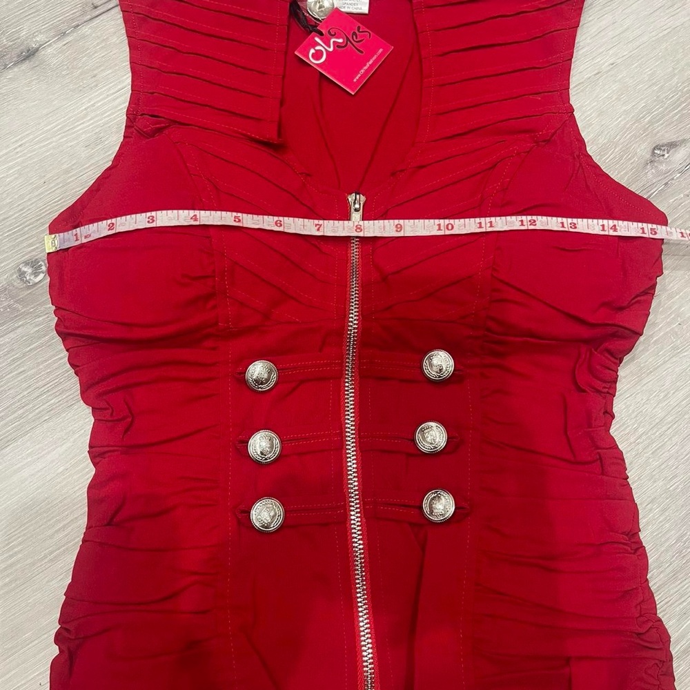 Oh Yes Red Zip-Up Ruched Top 🔥 - Picture 6 of 9
